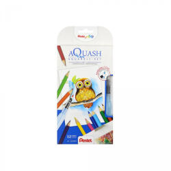 Pentel Kreatív szett színes ceruza akvarell + víztartályos ecsetet tartalmaz Pentel (CB9-12/FRH-SET1)