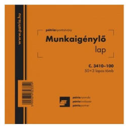  C. 3410-100 Munkaigénylő Lap 25x3 Lapos (nyc3410100) - nyomtass-olcson