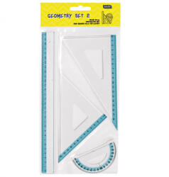 Educa Vonalzókészlet, 30 cm egyenes vonalzó, szögmérő, 45° 13 cm és 60°, 18 cm háromszög vonalzó, 4 db/bliszter Educa (000009873) - nyomtass-olcson