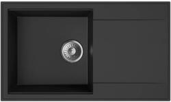 MOFÉM Zenit 78 1B1D gránit mosogatótálca, 1 medencés, 1 csepptálcás, 780x460mm, metál fekete (M-760012802N3) (760012802N3)