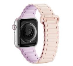 Dux Ducis pótszíj (egyedi méret, kicsi, szilikon, mágneses) RÓZSASZÍN Apple Watch Series 10 42mm / Watch Series 9 41mm / Watch Series SE 40mm