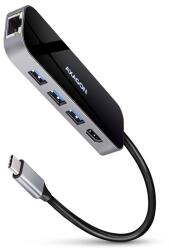 AXAGON Combo 6in1 USB hub (USB-C PD 100W, 3xUSB 3.2 Gen 1, HDMI. RJ45) (HMC-6GL)
