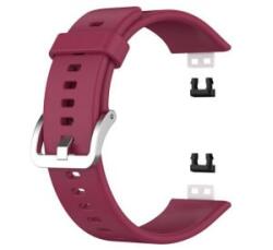 gigapack Pótszíj (egyedi méret, szilikon, fém csat) BORDÓ Huawei Watch Fit ' csomagolás' (GP-108420)