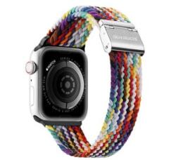 Dux Ducis pótszíj (egyedi méret, kicsi, textil, szivárvány, állítható) FEHÉR Apple Watch Series 10 42mm / Watch Series 9 41mm / Watch Series