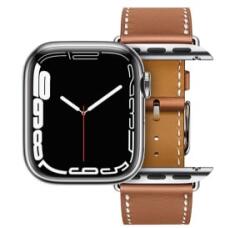 Hoco WA17 pótszíj (egyedi méret, kicsi, szilikon, bőr hatású, állítható) BARNA Apple Watch Series 10 42mm / Watch Series 9 41mm / Watch (WA17_BR)