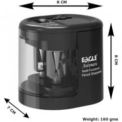 EAGLE Hegyező asztali 2 lyukú elektromos elemes fekete (EG5161) (EG5161)