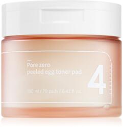 numbuzin No. 4 Pore Zero Peeled Egg Toner Pad arctisztító peeling párnácskát a fénylő arcbőr és a kitágult pórusok ellen 70 db