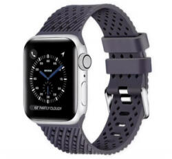 gigapack Pótszíj (egyedi méret, kicsi, környezetbarát szilikon, lyukacsos, légáteresztő, csíkos) SZÜRKE Apple Watch Series 2 38mm / Watch