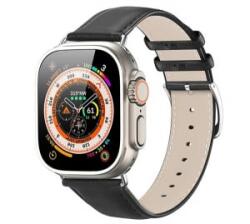 Dux Ducis YS pótszíj (egyedi méret, kicsi, valódi bőr, állítható) FEKETE Apple Watch Series 10 42mm / Watch Series 9 41mm / Watch Series 8