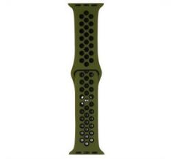 gigapack Pótszíj (egyedi méret, nagy, szilikon, lyukacsos, légáteresztő) SÖTÉTZÖLD/FEKETE Apple Watch Series 10 46mm / Watch Ultra 2 49mm / (GP-141149)
