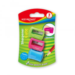 Keyroad Hegyező 1 lyukú 3 db/bliszter Cute vegyes színek (KR970530) (KR970530)