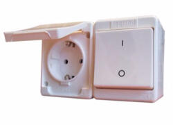 Legrand Kontállux IP44 kétpólusú kapcsoló+ 2P+F aljzat, fehér DAF 2-162 + KBI 2-102 CKV 083915 Legrand (083915)