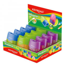 Keyroad Hegyező 2 lyukú tartályos 12 db/display Mellow vegyes színek (KR971687) (KR971687)