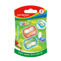 Keyroad Hegyező 1 lyukú fedeles 2 db/bliszter Seed vegyes színek (KR972116) (KR972116)
