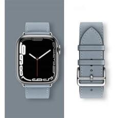Hoco WA17 pótszíj (egyedi méret, kicsi, szilikon, bőr hatású, állítható) VILÁGOSSZÜRKE Apple Watch Series 10 42mm / Watch Series 9 41mm /