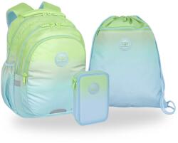 COOLPACK - Jerry ergonomikus iskolatáska szett - Gradient Mojito felszerelt emeletes tolltartóval (F029755-1-szett)