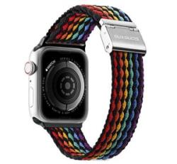 Dux Ducis pótszíj (egyedi méret, nagy, textil, csíkos, állítható) SZÍNES Apple Watch Series 10 46mm / Watch Ultra 2 49mm / Watch Series 9 (GP-137710)