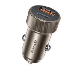 Awei autós töltő USB+Type-C aljzat (33W, PD gyorstöltő) BARNA (C-857) (C-857)