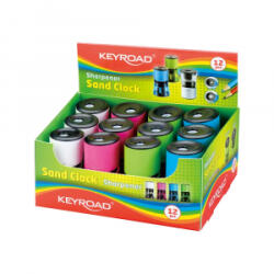 Keyroad Hegyező 2 lyukú tartályos 12 db/display Sand Clock vegyes színek (KR970852) (KR970852)