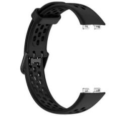 gigapack Pótszíj (egyedi méret, szilikon, lyukacsos, légáteresztő) FEKETE Huawei Band 10 / Band 9 / Band 8 ' csomagolás' (GP-150442)
