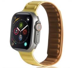 gigapack Pótszíj (egyedi méret, nagy, szilikon, bőr hatású, 3D, mágneses) CITROMSÁRGA Apple Watch Series 10 46mm / Watch Ultra 2 49mm / Watch