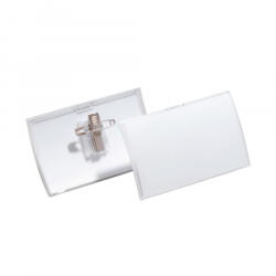 Durable Névkitűző 54 x90mm, kombi klippel, 25 db/csomag, Click Fold áttetsző (821419)