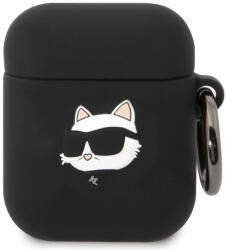 Karl Lagerfeld 3D Logo NFT Choupette Head Apple AirPods 1/2 szilikon tok, fekete (KLA2RUNCHK) - phoner