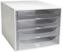 Exacompta Irattároló, műanyag, 4 fiókos, EXACOMPTA "Ecobox Office", szürke-áttetsző (EX228323D) - jatekotthon