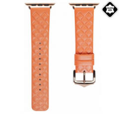 Dux Ducis pótszíj (egyedi méret, kicsi, valódi bőr, 3D rombusz) NARANCSSÁRGA Apple Watch Series 10 42mm / Watch Series SE 40mm / Watch Series 3 (GP-142292)