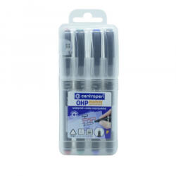 Centropen Alkoholos marker készlet, 0, 6mm, F OHP 2636, 4 különböző szín (A-626360401) (A-626360401)