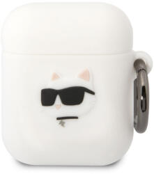 Karl Lagerfeld 3D Logo NFT Choupette Head Apple AirPods 1/2 szilikon tok, fehér (KLA2RUNCHK) - phoner