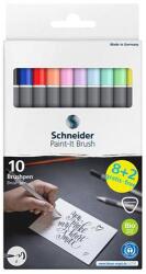 Schneider Ecsetirón készlet, hajlékony heggyel, SCHNEIDER "Paint-It 070", 10 különböző szín (TSC070V10) - jatekotthon