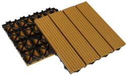  Terasz csempe, WPC, 30x30x2, 4cm, 10db (xx3336)