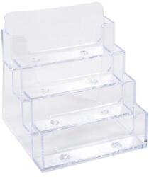 EXACOMPTA Névjegykártya tartó, asztali, 4 rekesz, EXACOMPTA "Office", áttetsző 71158D (71158D)