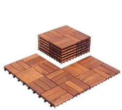  Acacia Teraszburkoló, 0.3×0.3m, barna, 12 csíkos, 10db (8595243850298)