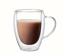 Cana pentru cafea cu pereti dubli, 350 ml, transparenta, dimensiuni: 5 x 11.6 x 7.5 cm (4151)