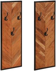 vidaXL 2 db tömör akácfa fogas 35 x 1 x 90 cm (373621)
