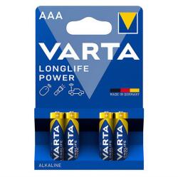 VARTA tartós elem (AAA, R3, 1.5V, alkáli) 4db/csomag 4903121414 (4903121414)