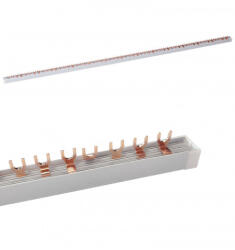 OMU System BB080-4P-U-100 Fázissín 80A villás 4 pólusú 16mm2 4x14 56 modul 1000mm u-típusú gyűjtősín (BB080-4P-U)