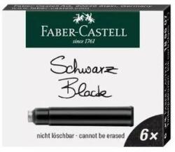 Faber-Castell tintapatron, rövid, fekete - 6 db (185507) (185507)