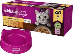 Whiskas WHISKAS Adult tasakok 40 x 85 g Baromfi fánkok - nedves eledel felnőtt macskáknak, zselében (darabokban: csirke, pulyka, baromfi, kacsa) + MACSKA TÁL INGYENES ! ! !