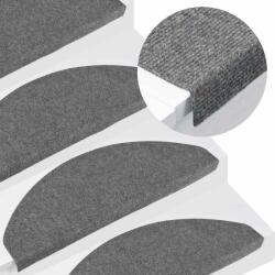 vidaXL 15 db szürke öntapadó lépcsőszőnyeg 65x22, 5x3, 5 cm (136397)