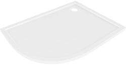 Mexen Flow полукръгъл асиметричен slim десен 100 x 80 см, бял гланц - 46Q108010R (46Q108010R)