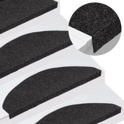 vidaXL 15 db fekete öntapadó lépcsőszőnyeg 65x22, 5x3, 5 cm (136396)