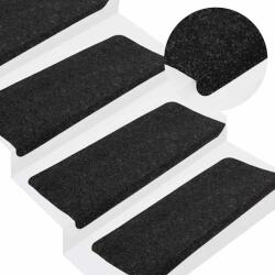 vidaXL 30 db antracitszürke öntapadó lépcsőszőnyeg 65 x 24, 5 x 3, 5 cm (3365903)