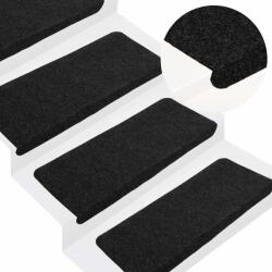 vidaXL 30 db fekete öntapadó lépcsőszőnyeg 65 x 24, 5 x 3, 5 cm (3365908)