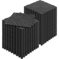 VEVOR Moduláris PVC vízelvezető padlólapok 55 darabos fekete készlet 30x30 cm