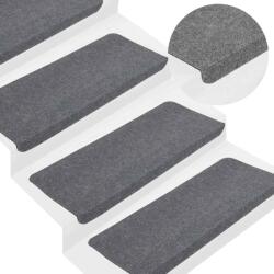 vidaXL 30 db szürke öntapadó lépcsőszőnyeg 65x24, 5x3, 5 cm (3365913)
