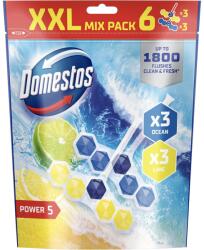 Domestos Power 5 Ocean / Lime WC frissítő blokk XXL 6 x 50 g