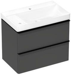 Hansgrohe Xelu Q 780/475 2 fiókos mosdószekrény balos mosdóval, matt fekete fogantyú/matt gyémántszürke 54378670 (54378670)